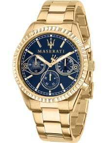 Мужские наручные часы с золотым браслетом Maserati R8853100026 Competition mens 43mm 10ATM