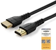StarTech.com 3ft (1m) Premium Certified HDMI 2.0 Cable with Ethernet - Durable High Speed UHD 4K 60Hz HDR - Rugged M/M HDMI Cord with Aramid Fiber - TPE - Ultra HD Monitors - TVs & Displays - 1 m - HDMI Type A (Standard) - HDMI Type A (Standard) - Audio R