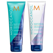 Sets of hair products moroccanoil Silver Shampoo 200ml + Blonde Perfecting Purple Conditioner for Perfect Blonde 200ml