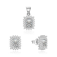 Женские комплекты бижутерии Elegant jewelry set with zircons TAGSET197 (pendant, earrings)