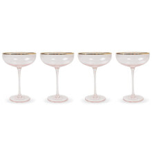 8 Oak Lane pink Coupe Glass Set of 4