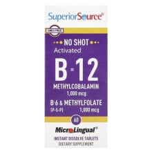 Activated B-12, Methylcobalamin, B-6 (P-5-P) & Methylfolate, 60 MicroLingual® Instant Dissolve Tablets