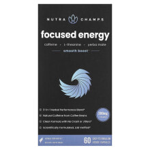 Аминокислоты NutraChamps, Focused Energy, 60 Easy-to-Swallow Veggie Capsules