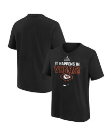 Nike big Boys Black Kansas City Chiefs Super Bowl LVIII Team Logo Lockup T-shirt