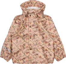 Regenjacke mit Blumen-Muster, braun & rosa, Gr. 122/128, 1 St