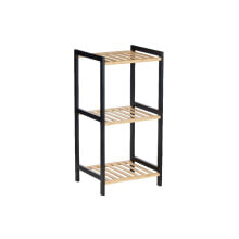 Bathroom Shelves 35 x 30 x 70 cm Black Natural Bamboo Pine