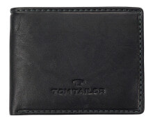Мужские кошельки и портмоне мужское портмоне кожаное черное горизонтальное без застежки Tom Tailor Mens leather wallet 14200 60 Black