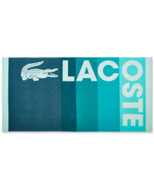Lacoste Home ombre Blocks Logo Cotton Beach Towel