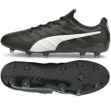 Мужская спортивная обувь для футбола мужские футбольные бутсы черные  с шипами Football boots Puma King Platinum 21 FG / AG M 106478 01