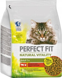 Купить сухие корма для кошек Perfect Fit: Perfect Fit PERFECT FIT Natural Vitality sucha karma dla kota wołowina i kurczak 2,4 kg