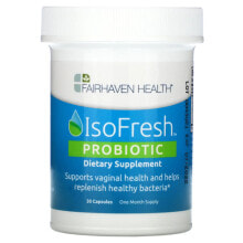 Пребиотики и пробиотики фэрхэвэн хэлс, IsoFresh, пробиотик, для баланса в женском организме, 30 капсул
