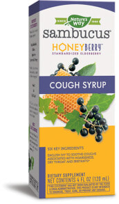Витамины и БАДы от простуды и гриппа nature's Way Sambucus Honeyberry Cough Syrup Сироп от кашля с медом и ягодами 120 мл