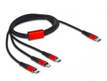DeLOCK 86711 USB кабель 1 m USB 2.0 USB C USB C/Micro-USB B/Lightning Черный, Красный