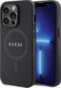 Guess Etui Guess GUHMP14XPSAHMCK Apple iPhone 14 Pro Max hardcase Saffiano MagSafe czarny/black