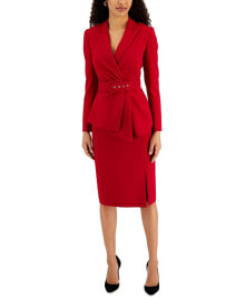 Tahari ASL belted Wrap Skirt Suit