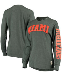 Купить женские блузки и кофточки Pressbox: Women's Miami Hurricanes Two-Hit Canyon Long Sleeve T-Shirt