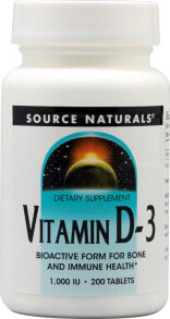 Витамин D Source Naturals Vitamin D 3 1000 МЕ 200 таблеток