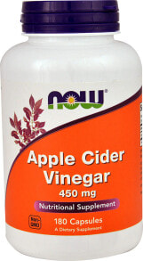 Жиросжигатели nOW Apple Cider Vinegar Яблочный уксус 450 мг 180 капсул