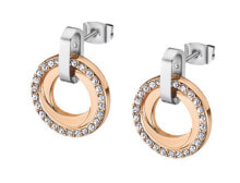 Ювелирные серьги Stylish bicolor earrings with clear zircons Woman Basic LS2176-4 / 3