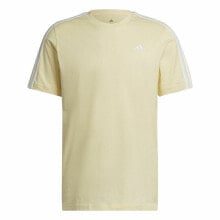 Men’s Short Sleeve T-Shirt Adidas Essentials 3 Bandas Yellow