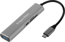 Купить компьютерные разъемы и переходники Kruger&Matz: Stacja/replikator Kruger&Matz Adapter USB-C Kruger Matz 5w1 PD 4K SD USB