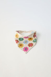 Floral crochet knit bandana