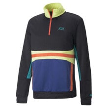 Puma Pop Art HalfZip Basketball Pullover Sweatshirt Mens Black, Blue 53620601 купить онлайн