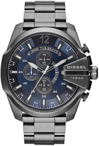Мужские наручные часы с ремешком Мужские наручные часы с черным силиконовым ремешком Diesel Mens Chronograph Quartz Watch