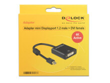 Компьютерные разъемы и переходники DeLOCK 62603 кабельный разъем/переходник mini Displayport 1.2 DVI-I 24+5 Черный