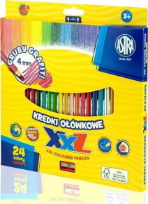 Цветные карандаши для рисования для детей Astra Kredki ołówkowe hexagonalne 24 kolory Astra