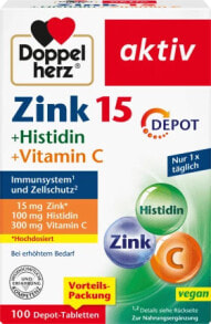 Zink + Histidin + Vitamin C Depot Tabletten 100 St, 108 g