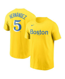 Men's Enrique Hernandez Gold and Light Blue Boston Red Sox 2021 City Connect Name & Number T-shirt
