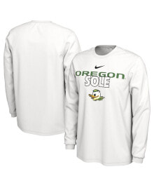Nike men's White Oregon Ducks On Court Long Sleeve T-shirt