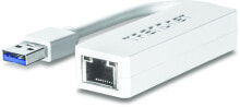 Компьютерные разъемы и переходники trendnet TU3-ETG кабельный разъем/переходник USB 3.0 RJ-45 Белый