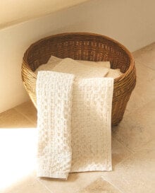 Large waffle-knit towel