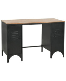 vidaXL double Pedestal Desk Solid Fir wood and Steel 47.2