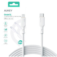 Купить компьютерные кабели и коннекторы AUKEY: Кабель USB—Lightning Aukey CB-SCL2 Белый Чёрный 1,8 m