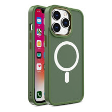 Magnetyczne etui z MagSafe do iPhone 15 otworki pod smycz zielone