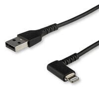 3ft (1m) Durable USB A to Lightning Cable - Black 90° Right Angled Heavy Duty Rugged Aramid Fiber USB Type A to Lightning Charging/Sync Cord - Apple MFi Certified - iPhone - 1 m - Lightning - USB A - Male - Male - Black