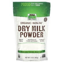 NOW Foods, Real Food, органическое обезжиренное сухое молоко 340 г (12 унций)