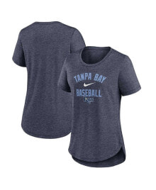 Nike women's Heather Navy Tampa Bay Rays Local Phrase Scoop Neck Tri-Blend T-shirt