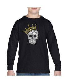 LA Pop Art big Boy's Word Art Long Sleeve T-shirt - Brooklyn Crown