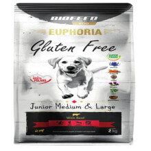 BIOFEED Euphoria gluten free junior medium & large beef dog food 2 kg