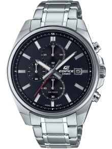 Мужские наручные часы с серебряным браслетом Casio EFV-610D-1AVUEF Edifice mens 43mm 10ATM