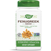 Витамины и БАДы при сахарном диабете nature's Way Fenugreek Seed  Семена пажитника для поддержания лактации 320 мг 320 веганских капсул