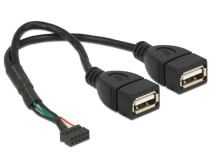 DeLOCK 84933 USB кабель 0,2 m 2.0 2 x USB A Черный