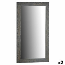 Wall mirror Grey Wood Glass 75,5 x 135,5 x 1,5 cm (2 Units)