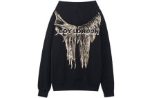 Купить мужские толстовки Boy London.: Boy London 字母标翅膀印花套头连帽宽松卫衣 男女同款 黑色 / Толстовка Boy London B203NB606302