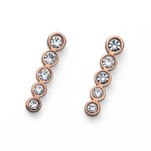 Ювелирные серьги elegant bronze earrings with clear crystals Change 23014RG