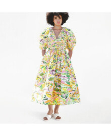 Jessie Zhao New York wonderland Floral Taffeta Midi Dress